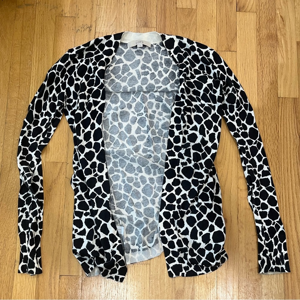 Black and White Animal Print Cardigan